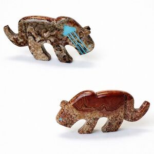 KENRIC LAIWAKETE TURQUOISE CARNELIAN AGATE MOUNTAIN LION FETISH